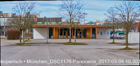 04.03.2017 - Der Hanns-Seidel-Platz in Neuperlach - noch als kahler Parkplatz mit Postgebäude, bald als LOGE, KULTURQUADRAT und Perlach Plaza