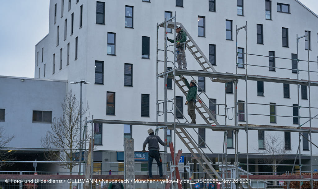 26.11.2021 - Baustelle Plettzentrum zur Montessori Schule in Neuperlach