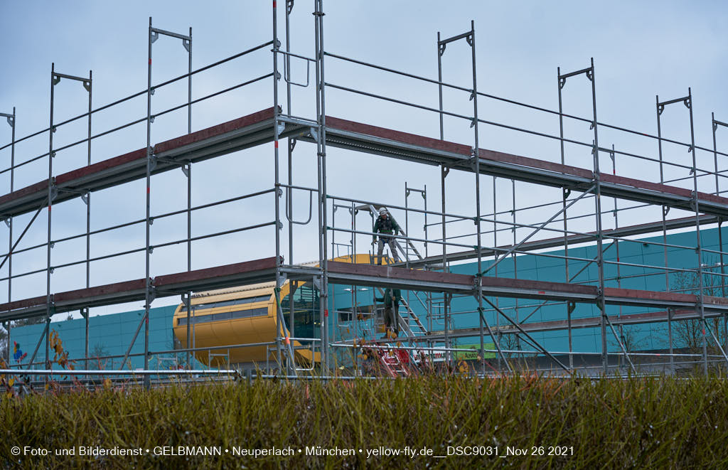 26.11.2021 - Baustelle Plettzentrum zur Montessori Schule in Neuperlach