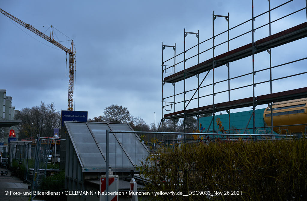 26.11.2021 - Baustelle Plettzentrum zur Montessori Schule in Neuperlach