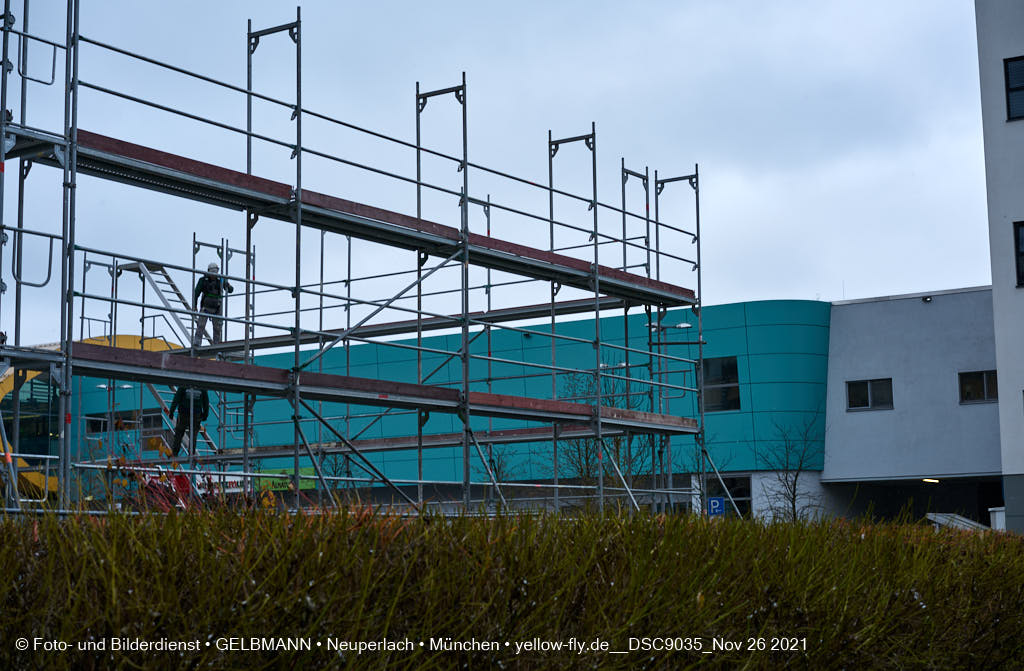 26.11.2021 - Baustelle Plettzentrum zur Montessori Schule in Neuperlach