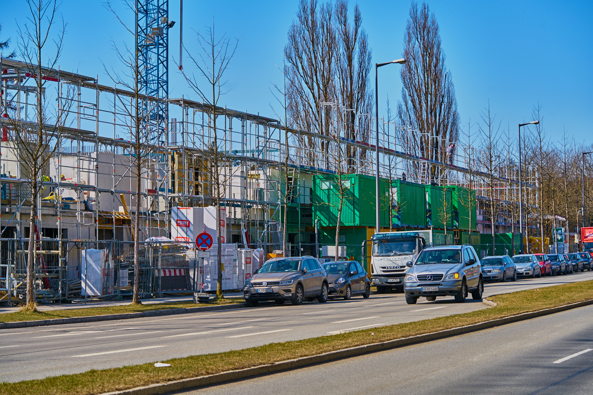 24.03.2018 - Baustelle Maikäfersiedlung in der Bad Schachener Straße in Neuperlach