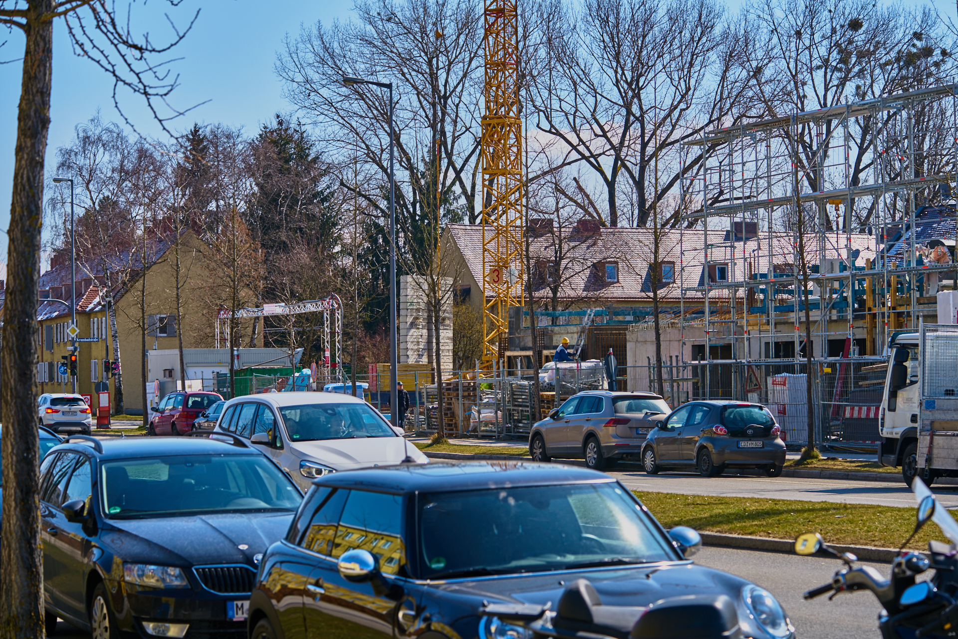 24.03.2018 - Baustelle Maikäfersiedlung in der Bad Schachener Straße in Neuperlach