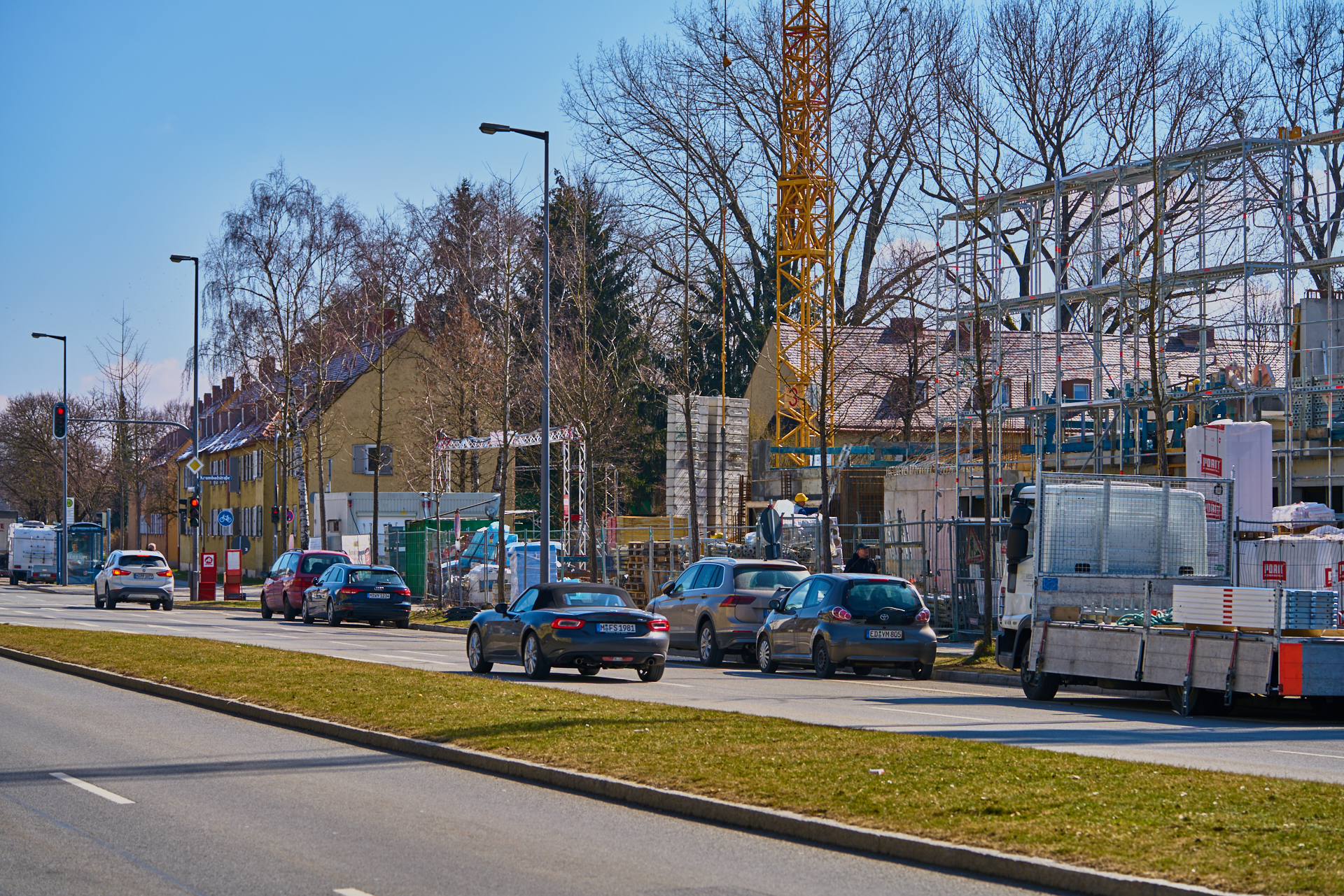 24.03.2018 - Baustelle Maikäfersiedlung in der Bad Schachener Straße in Neuperlach