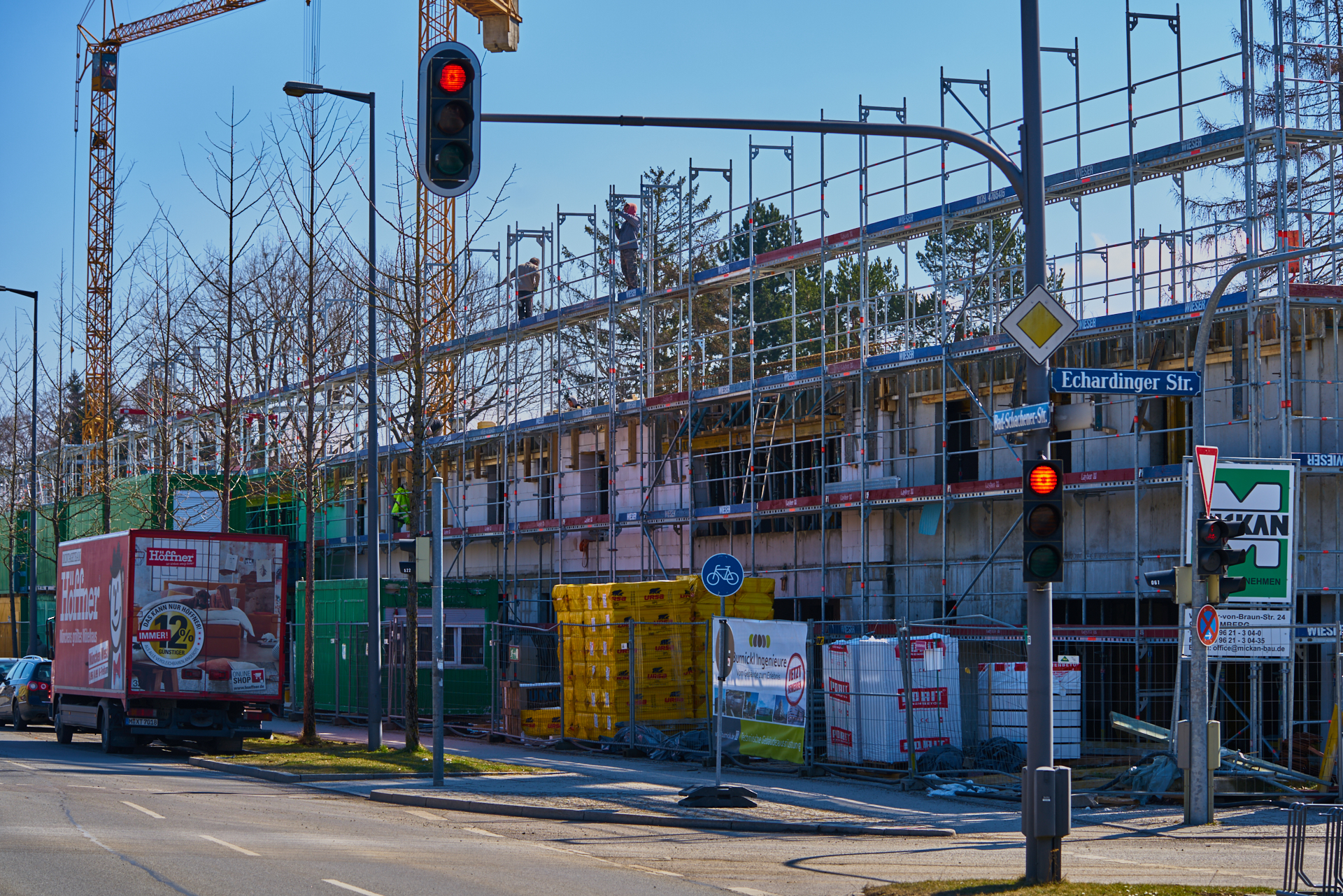 24.03.2018 - Baustelle Maikäfersiedlung in der Bad Schachener Straße in Neuperlach