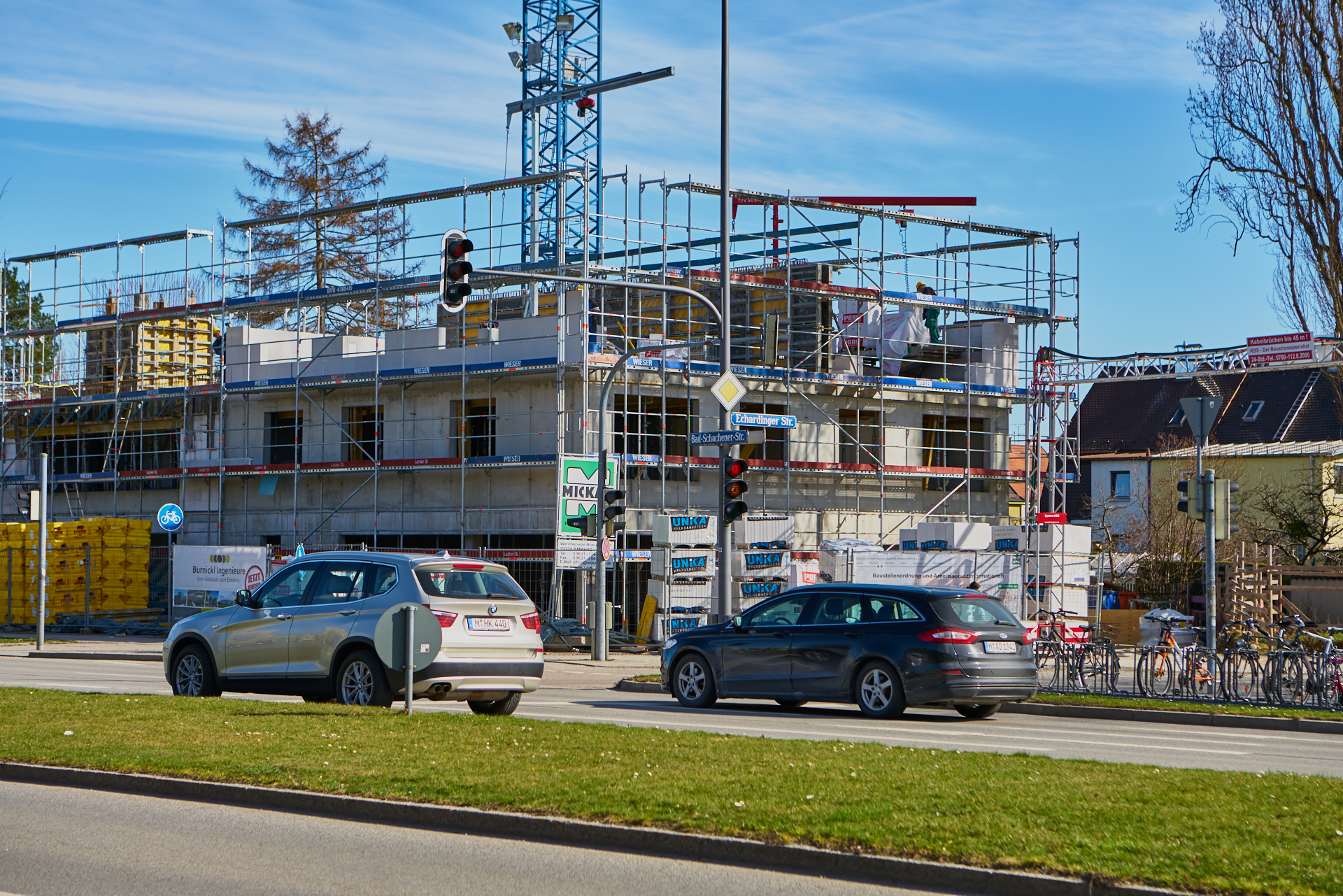 04.04.2018 - Baustelle Maikäfersiedlung in der Bad Schachener Straße in Neuperlach