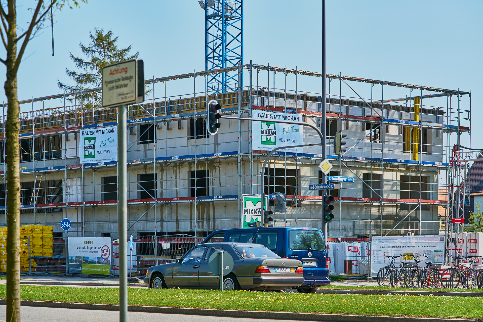 19.04.2018 - Baustelle Maikäfersiedlung in der Bad Schachener Straße in Neuperlach