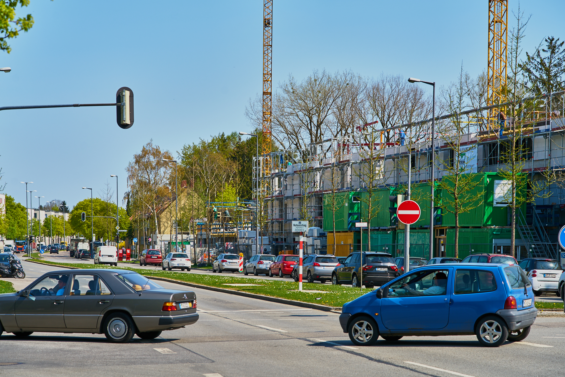 19.04.2018 - Baustelle Maikäfersiedlung in der Bad Schachener Straße in Neuperlach