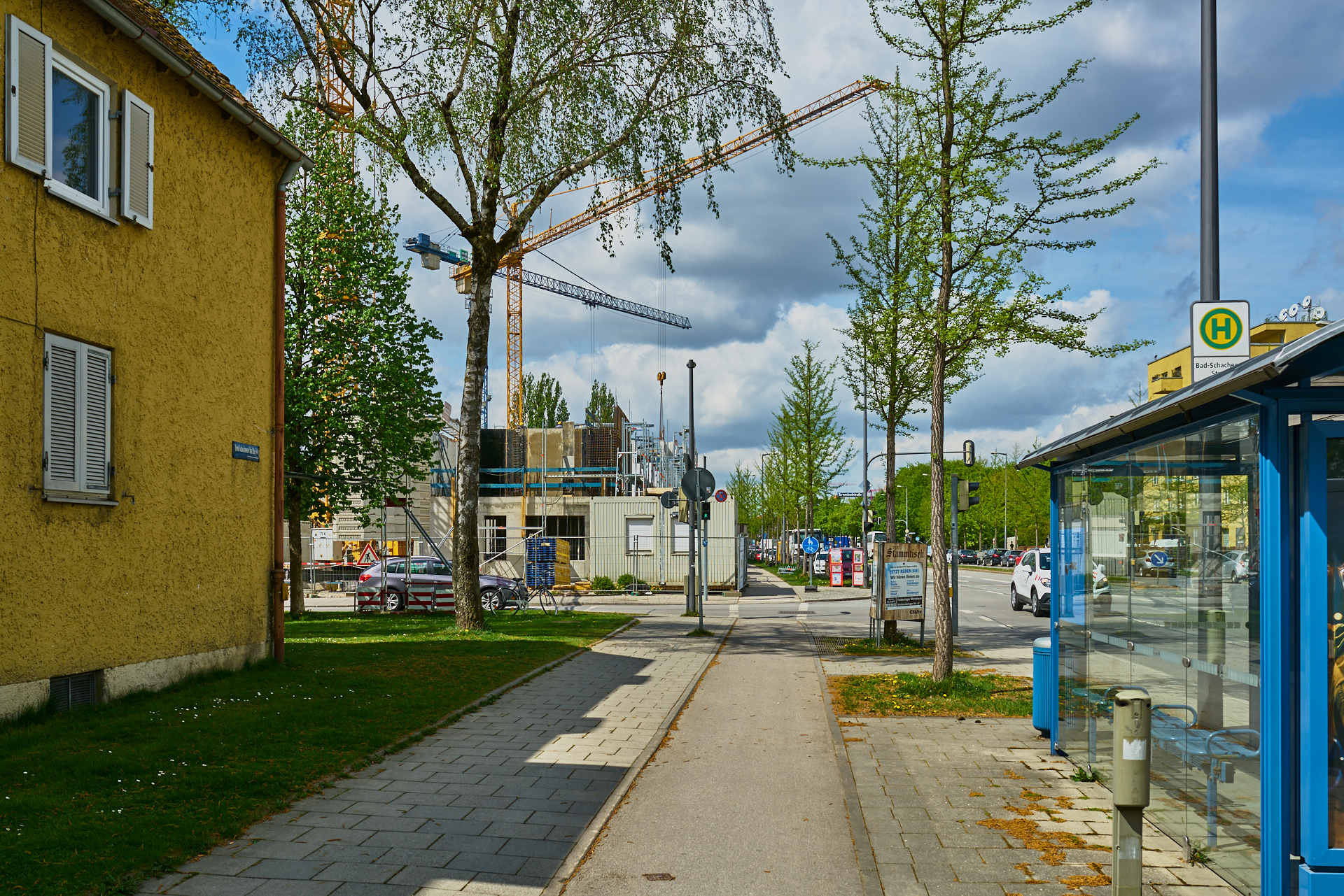24.04.2018 - Baustelle Maikäfersiedlung in der Bad Schachener Straße in Neuperlach