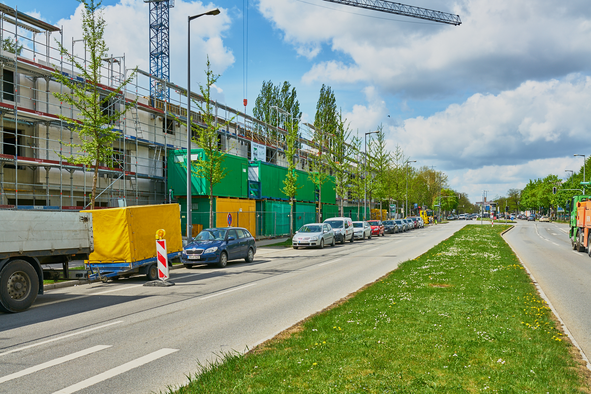 24.04.2018 - Baustelle Maikäfersiedlung in der Bad Schachener Straße in Neuperlach