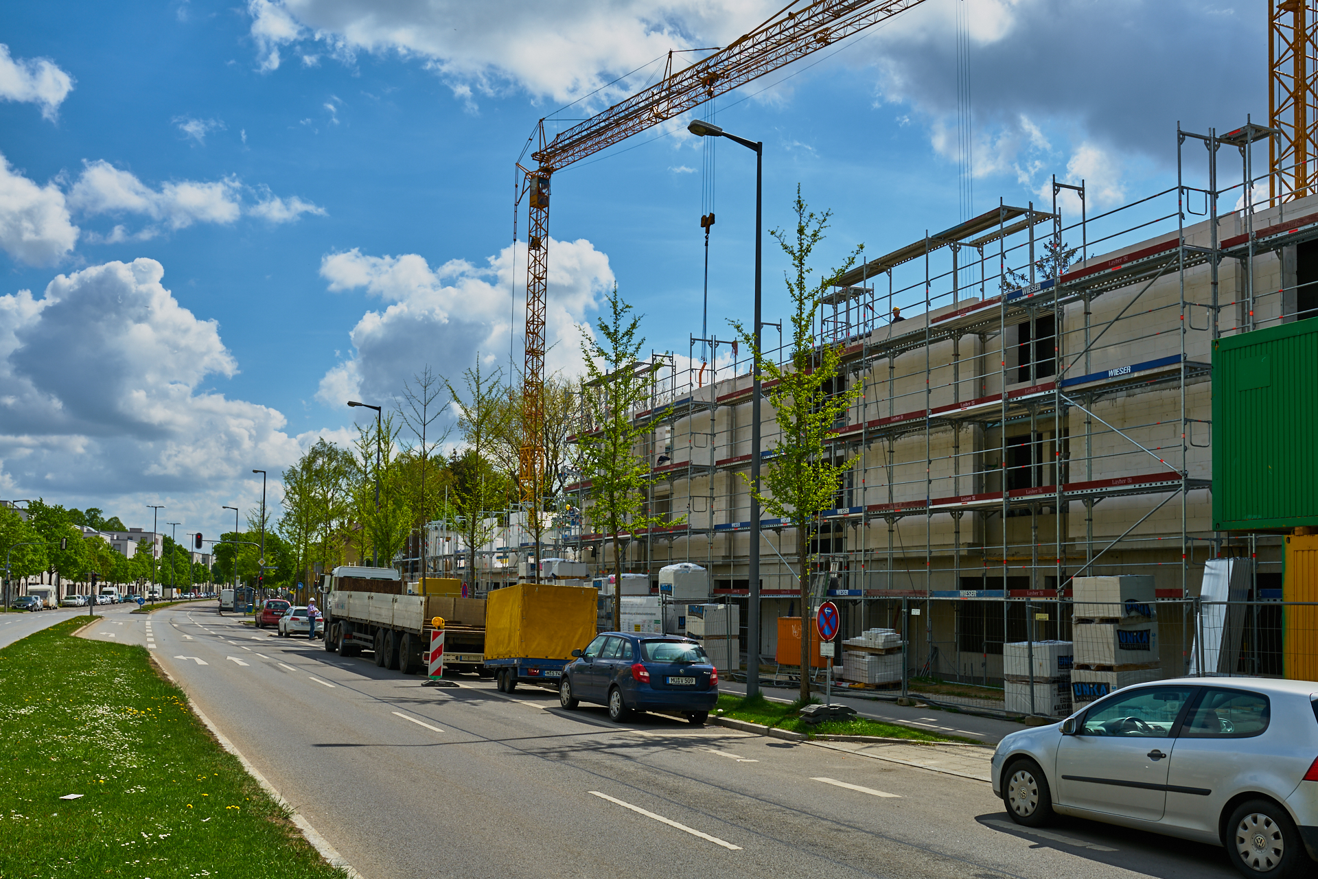 24.04.2018 - Baustelle Maikäfersiedlung in der Bad Schachener Straße in Neuperlach