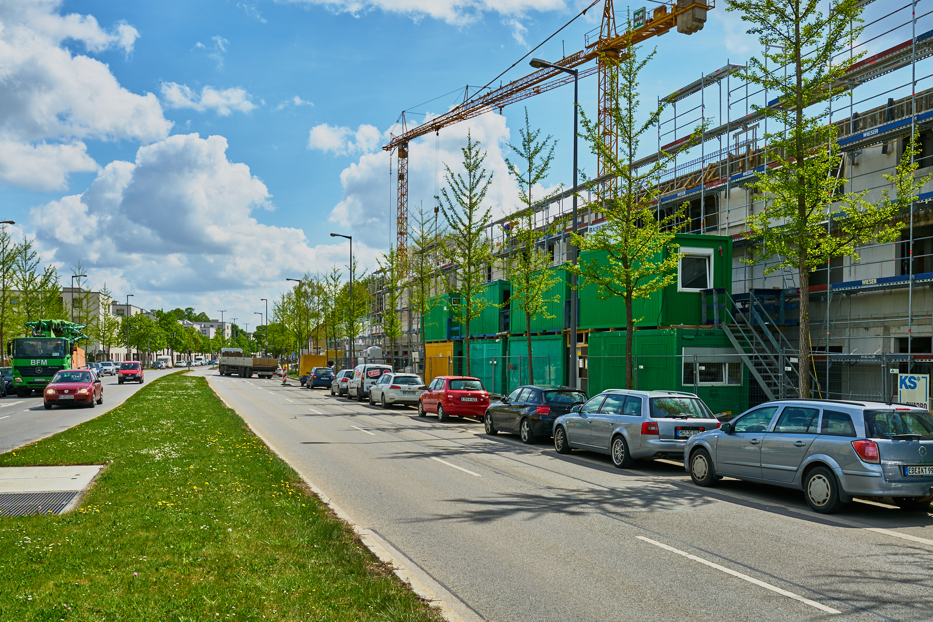 24.04.2018 - Baustelle Maikäfersiedlung in der Bad Schachener Straße in Neuperlach