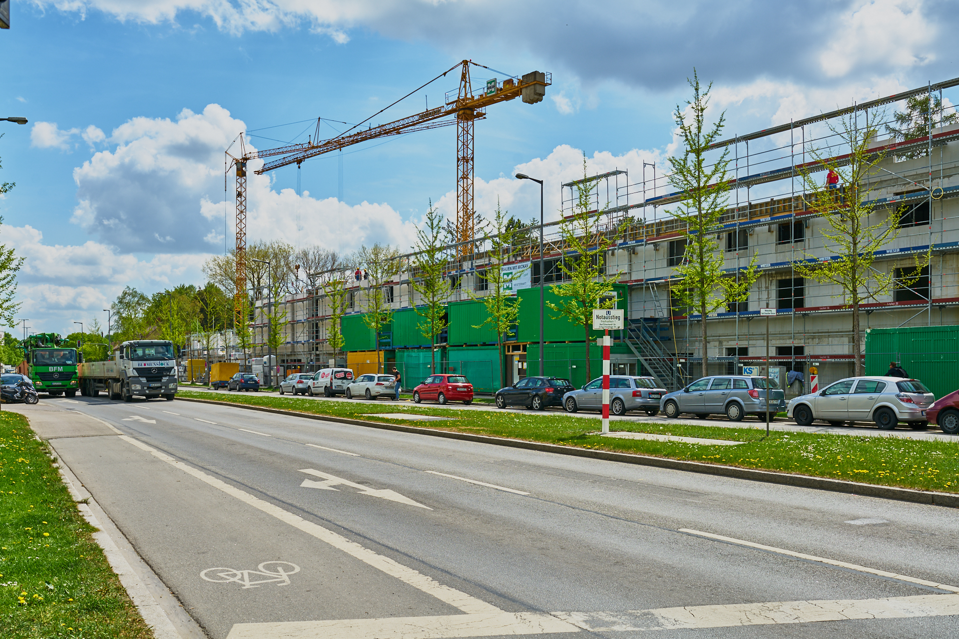 24.04.2018 - Baustelle Maikäfersiedlung in der Bad Schachener Straße in Neuperlach