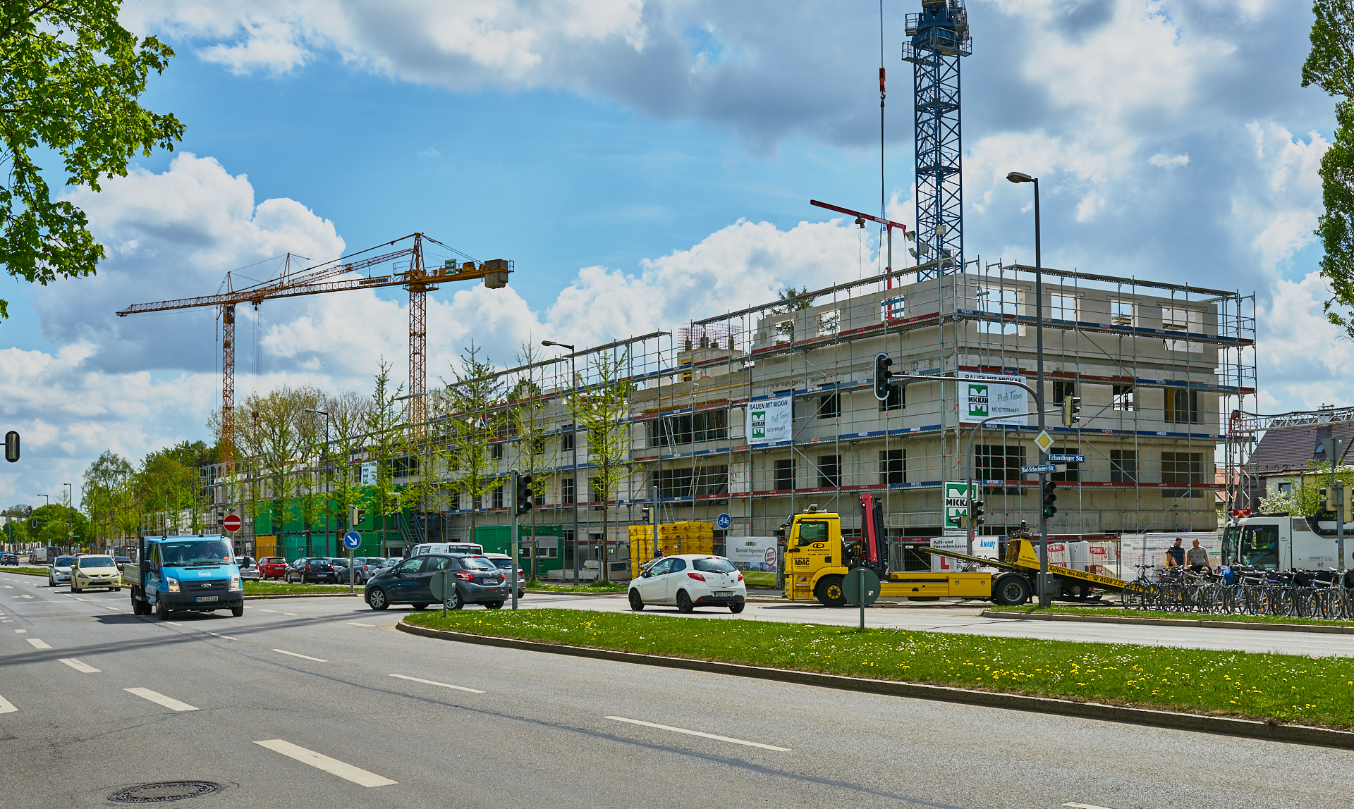 24.04.2018 - Baustelle Maikäfersiedlung in der Bad Schachener Straße in Neuperlach