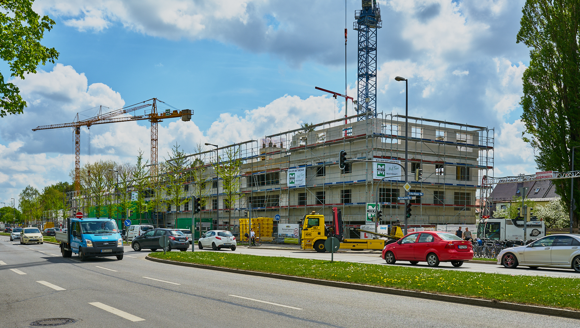 24.04.2018 - Baustelle Maikäfersiedlung in der Bad Schachener Straße in Neuperlach