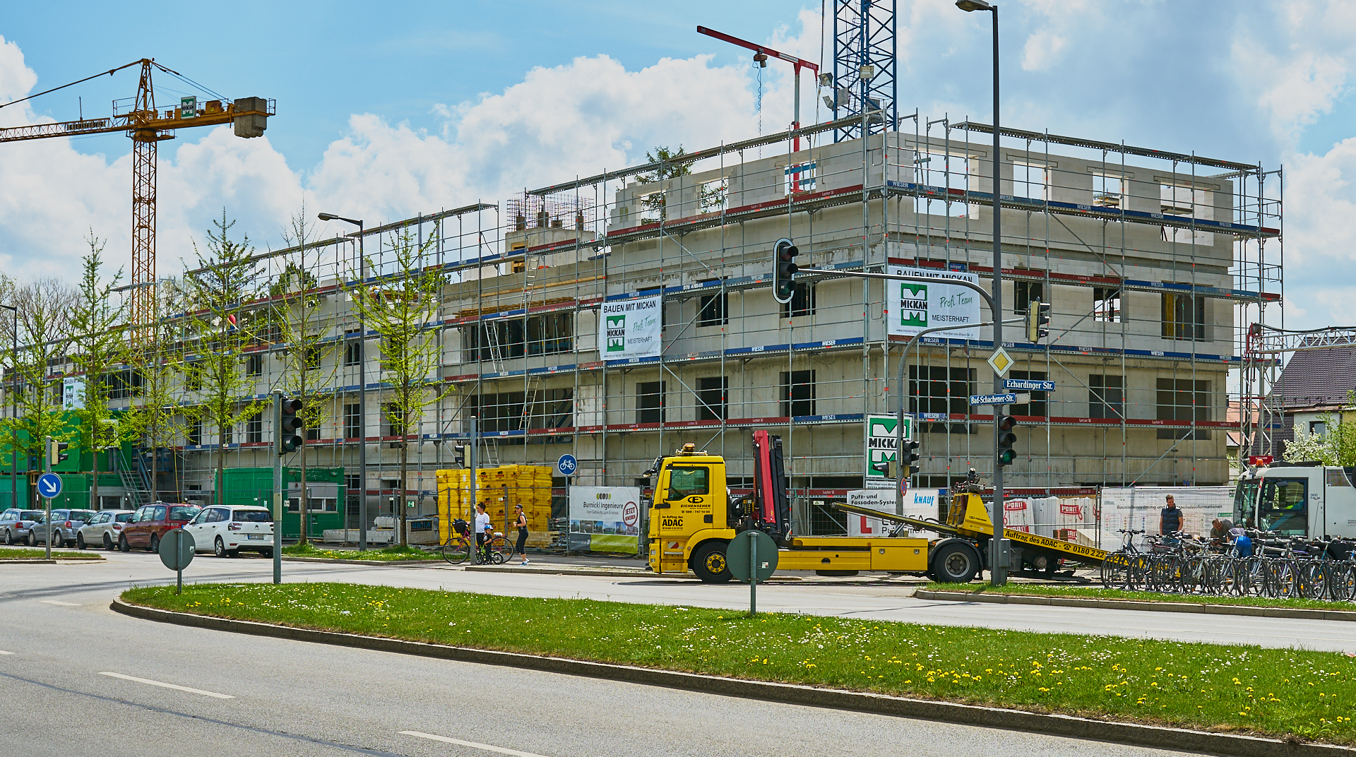 24.04.2018 - Baustelle Maikäfersiedlung in der Bad Schachener Straße in Neuperlach