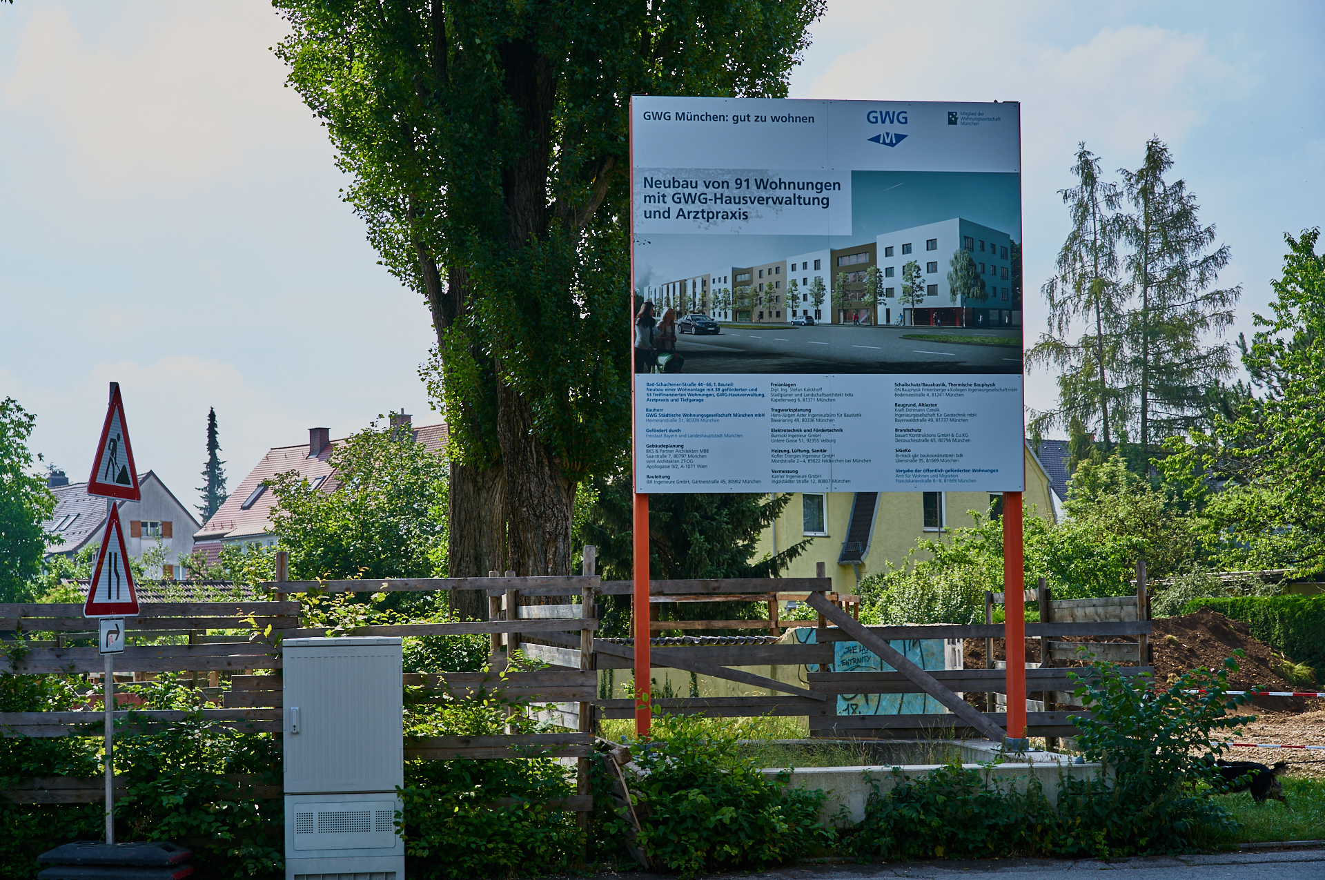 08.06.2018 - Baustelle Maikäfersiedlung in der Bad Schachener Straße in Neuperlach