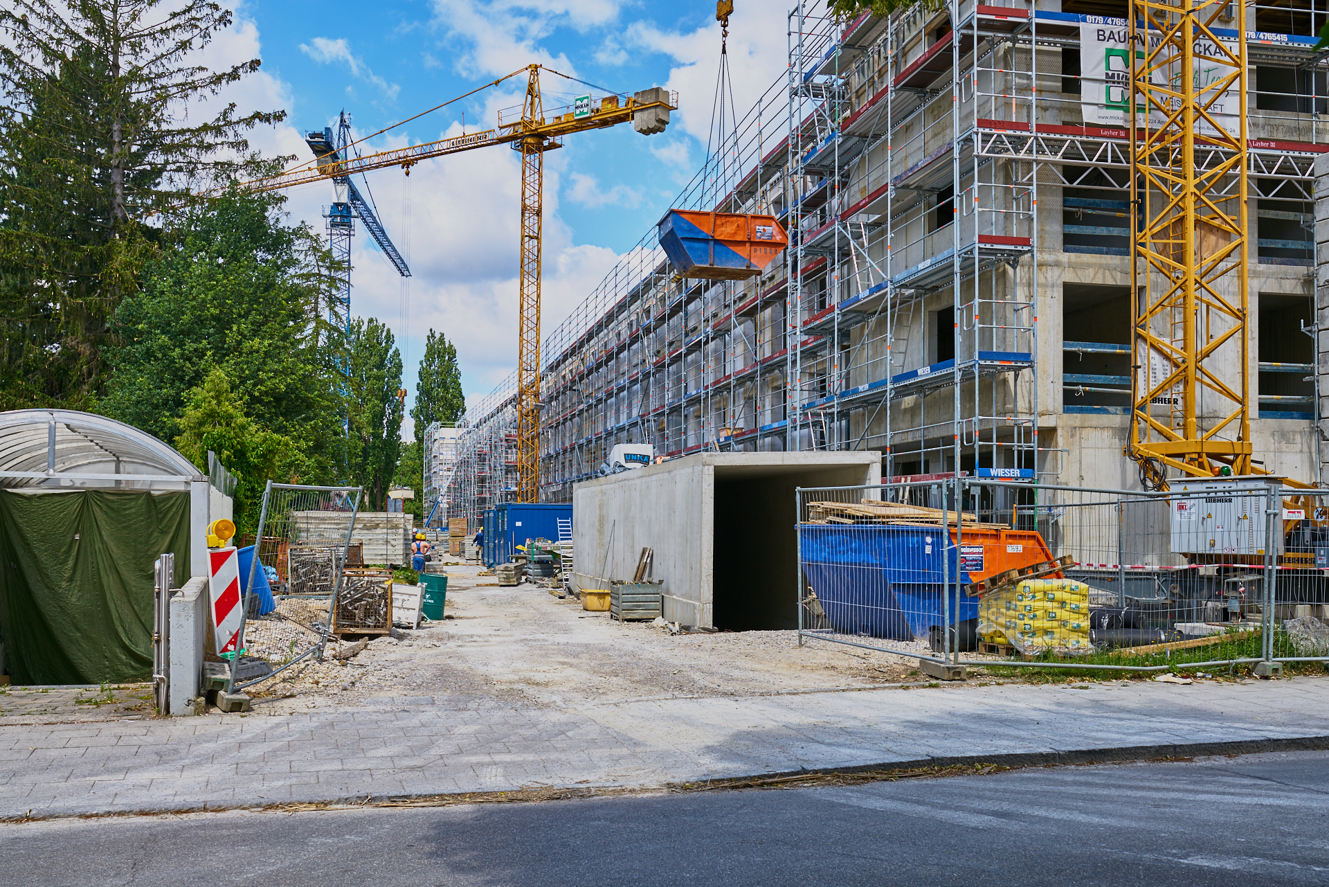 23.06.2018 - Baustelle Maikäfersiedlung in der Bad Schachener Straße in Neuperlach