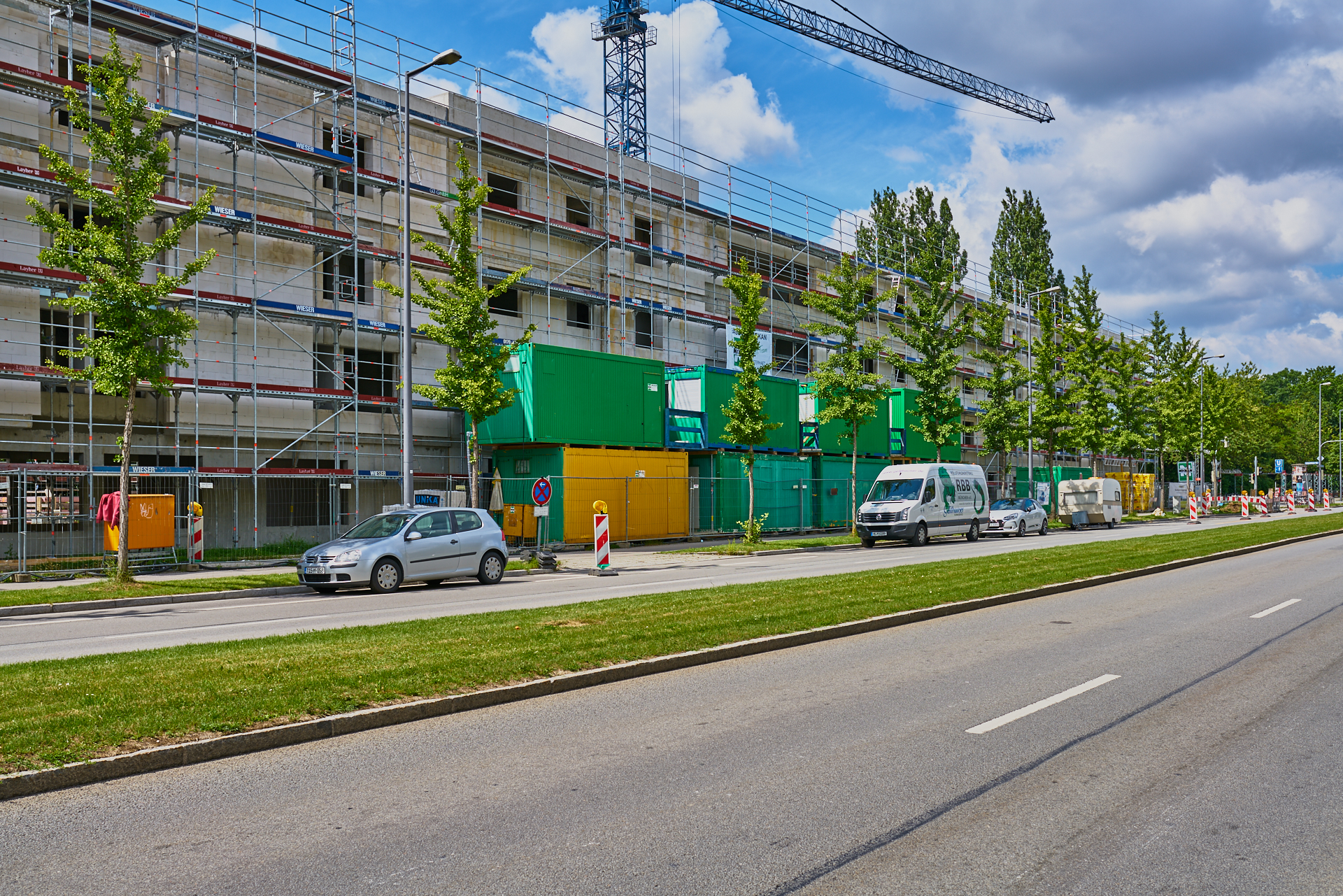 23.06.2018 - Baustelle Maikäfersiedlung in der Bad Schachener Straße in Neuperlach