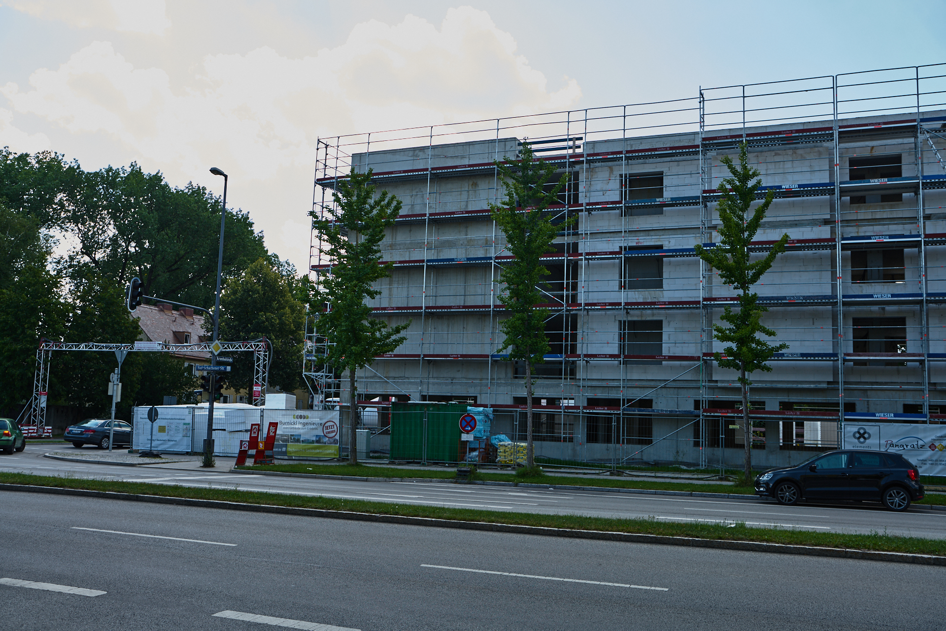 30.07.2018 - Baustelle Maikäfersiedlung in der Bad Schachener Straße in Neuperlach