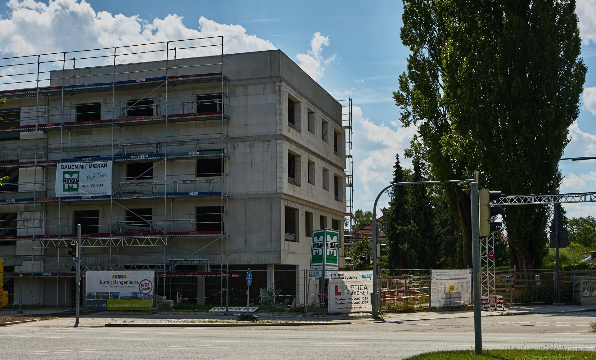 30.07.2018 - Baustelle Maikäfersiedlung in der Bad Schachener Straße in Neuperlach