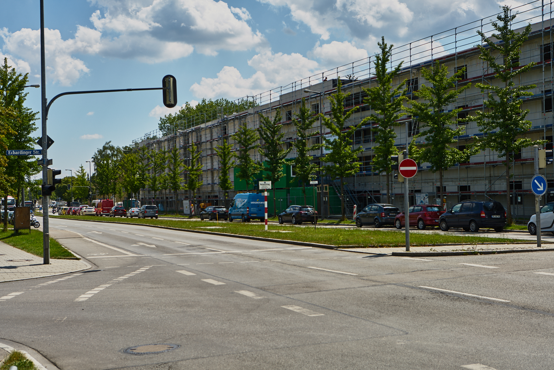30.07.2018 - Baustelle Maikäfersiedlung in der Bad Schachener Straße in Neuperlach