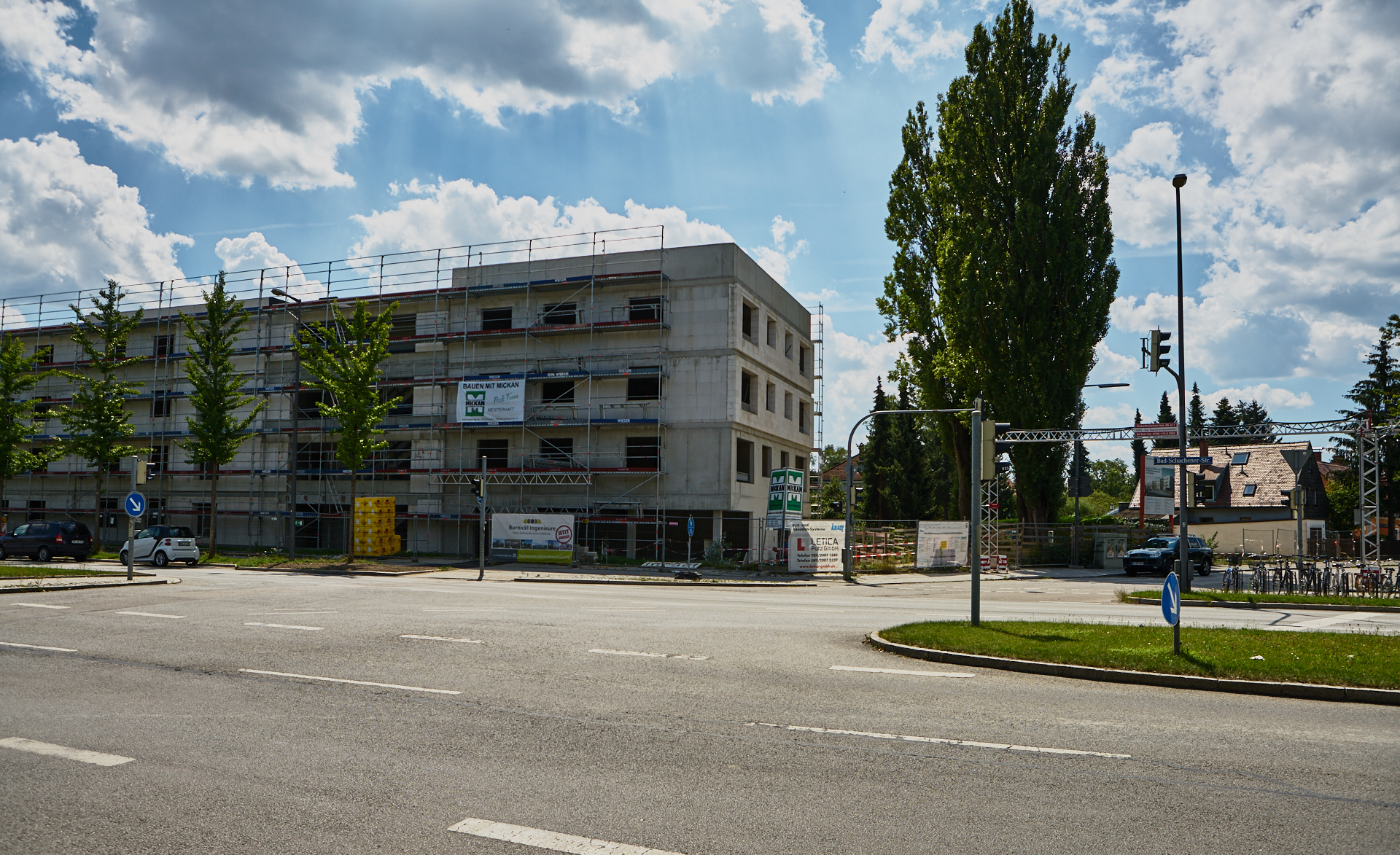 30.07.2018 - Baustelle Maikäfersiedlung in der Bad Schachener Straße in Neuperlach