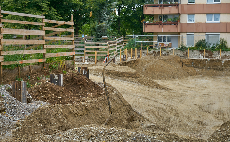 06.09.2019 - Aufstockungsbaustelle Oskar-Maria-Graf-Ring im September 2019