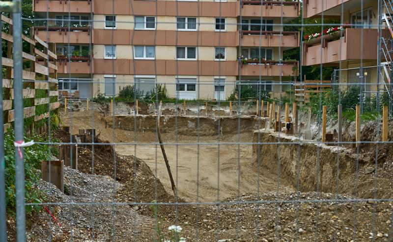 06.09.2019 - Aufstockungsbaustelle Oskar-Maria-Graf-Ring im September 2019