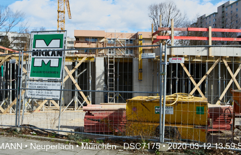 12.03.2020 - Aufstockungsbaustelle Oskar-Maria-Graf-Ring in Neuperlach