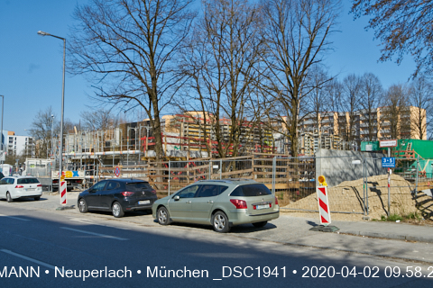 02.04.2020 - Aufstockungsbaustelle Oskar-Maria-Graf-Ring in Neuperlach