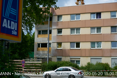 20.05.2020 - Aufstockungsbaustelle Oskar-Maria-Graf-Ring in Neuperlach