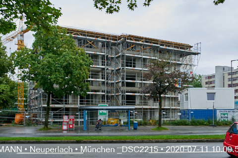 11.07.2020 - Aufstockungsbaustelle Oskar-Maria-Graf-Ring in Neuperlach
