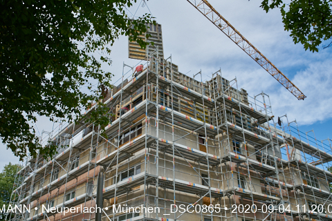04.09.2020 - Aufstockungsbaustelle Oskar-Maria-Graf-Ring in Neuperlach