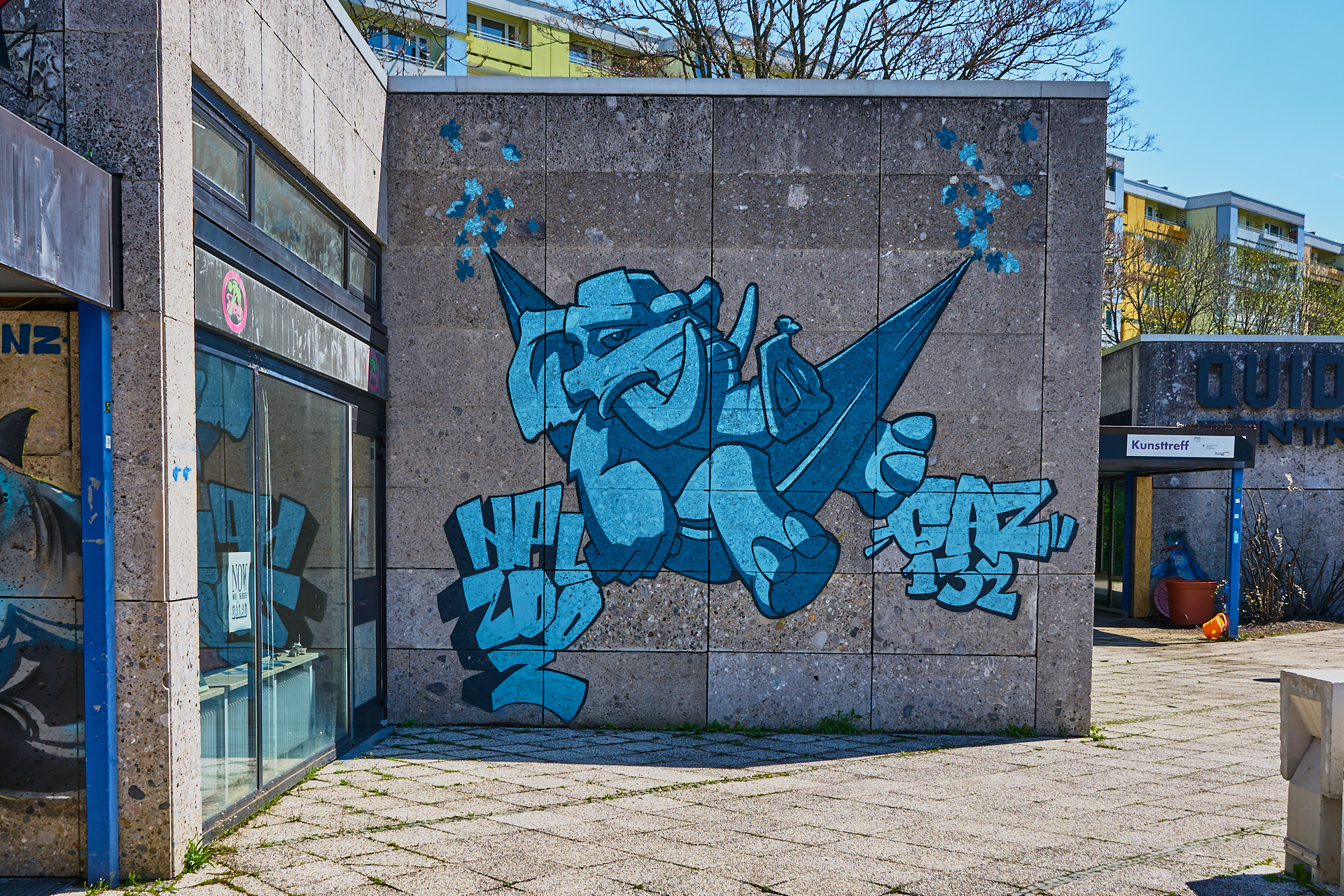 #Neuperlach, #Quiddezentrum, #Kultur, #Kunst, #Kunsttreff, #Streetart, #Grafitties, #Abriss, #Neubau, #CAZ123