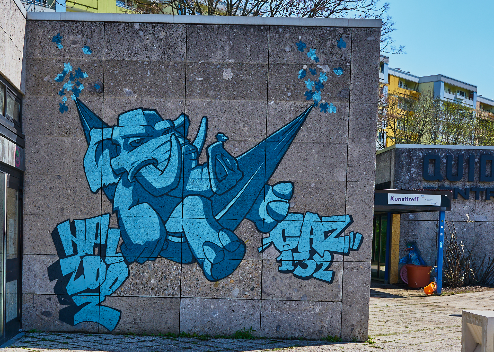 #Neuperlach, #Quiddezentrum, #Kultur, #Kunst, #Kunsttreff, #Streetart, #Grafitties, #Abriss, #Neubau, #CAZ123