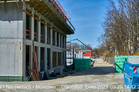 29.03.2021 - Baustelle zu neuen Grundschule am Strehleranger in Neuperlach