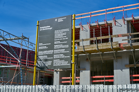 29.03.2021 - Baustelle zu neuen Grundschule am Strehleranger in Neuperlach