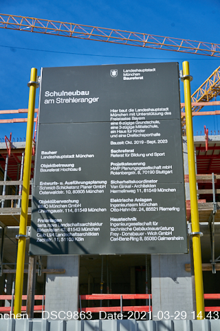 29.03.2021 - Baustelle zu neuen Grundschule am Strehleranger in Neuperlach