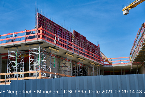 29.03.2021 - Baustelle zu neuen Grundschule am Strehleranger in Neuperlach