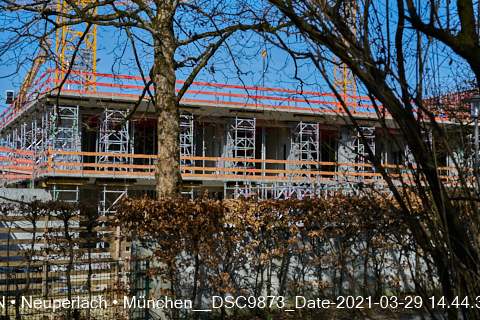 29.03.2021 - Baustelle zu neuen Grundschule am Strehleranger in Neuperlach
