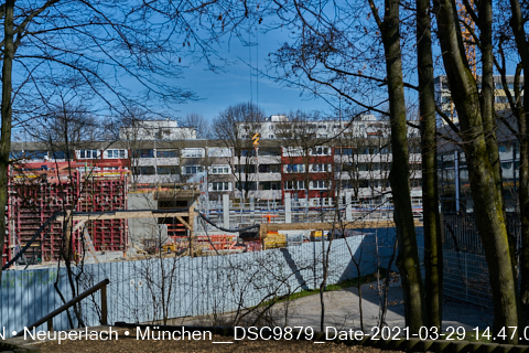 29.03.2021 - Baustelle zu neuen Grundschule am Strehleranger in Neuperlach