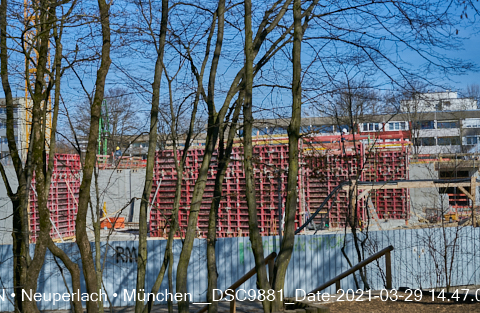 29.03.2021 - Baustelle zu neuen Grundschule am Strehleranger in Neuperlach