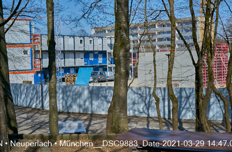29.03.2021 - Baustelle zu neuen Grundschule am Strehleranger in Neuperlach