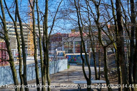 29.03.2021 - Baustelle zu neuen Grundschule am Strehleranger in Neuperlach